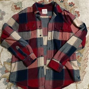 Red and navy flannel